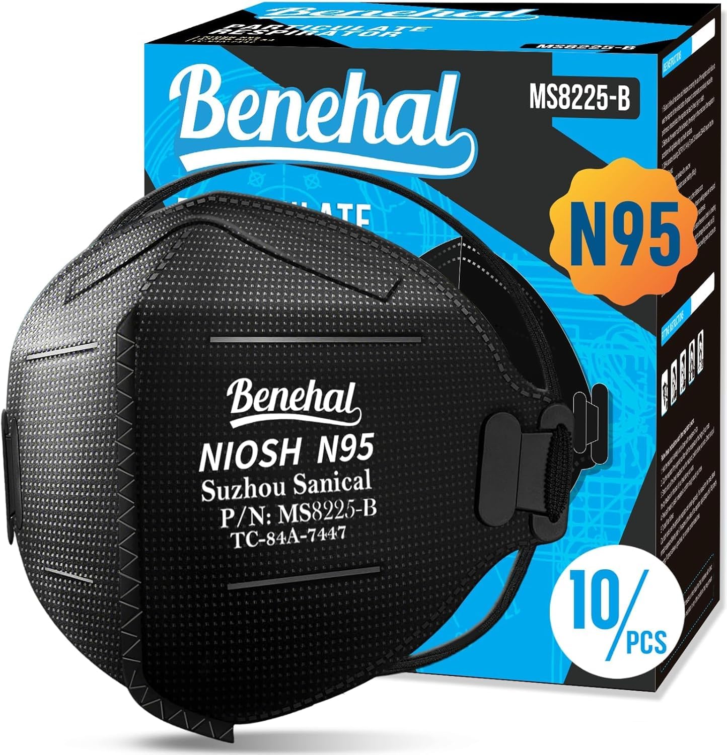 benehal N95 Masks for Adults, NIOSH Approved Disposable Mask