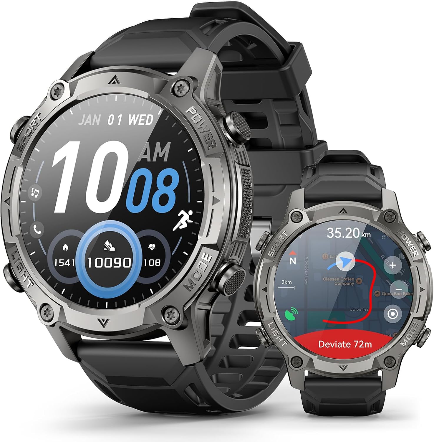 GPS Smart Watch with Maps, 21Day Battery, 5ATM Waterproof